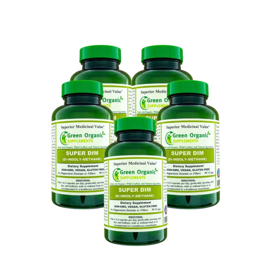 DIM, Diindolylmethane, I-3-C, Indole-3-Carbinol, Broccoli ", 90 Vcaps, High Absorbable, Non-Gmo, Gluten-Free, (Pack of 5)