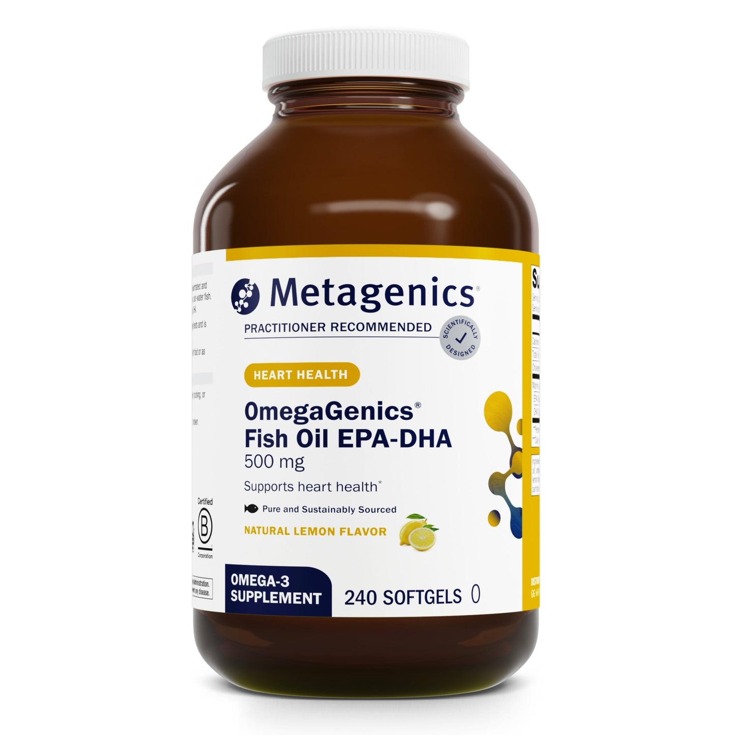 Omegagenics Fish Oil EPA-DHA 500 Mg - Supports Cardiovascular Health* - Fish Oil EPA DHA - Purity & Quality Tested - Non-Gmo & Gluten-Free - 240 Count