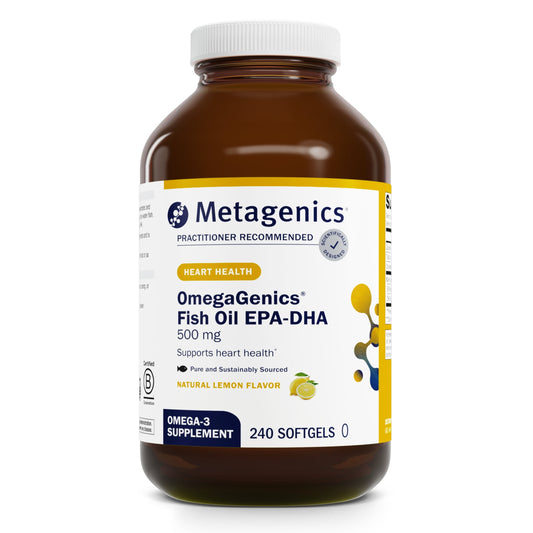 Omegagenics Fish Oil EPA-DHA 500 Mg - Supports Cardiovascular Health* - Fish Oil EPA DHA - Purity & Quality Tested - Non-Gmo & Gluten-Free - 240 Count