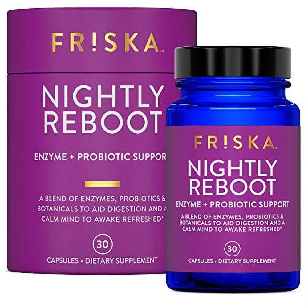 Nightly Reboot | Digestive Enzymes and Probiotics Supplement | Promotes Better Digestion | Natural Sleep and Rest Aid | 30 Capsules